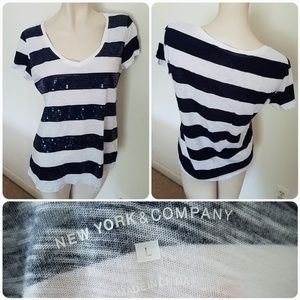Sequin Stripes Tee